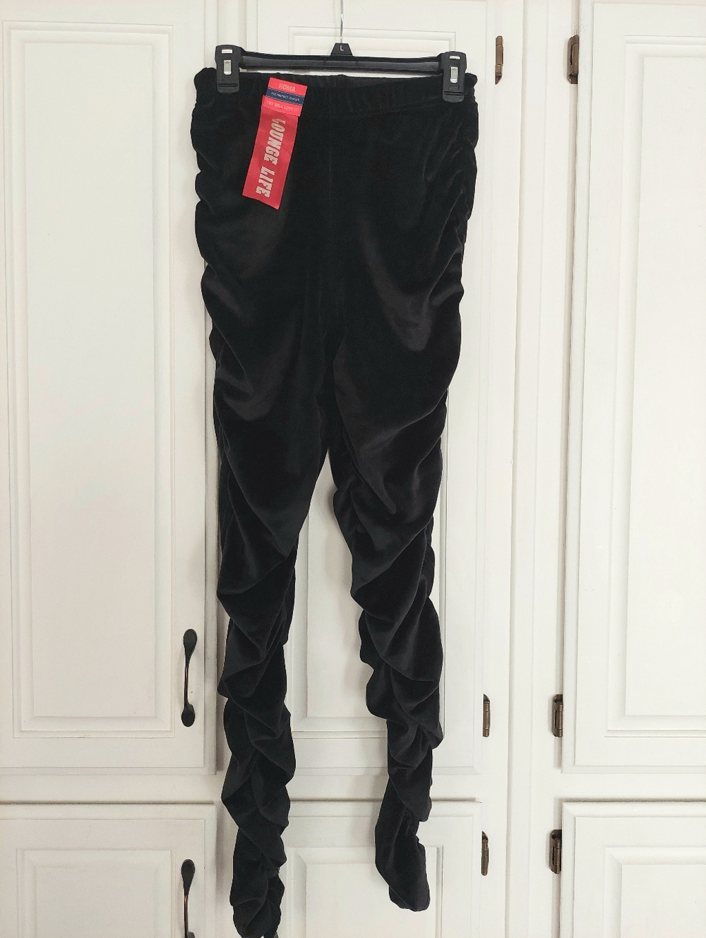 Roma Concept by Rosee Velour Ruched Jogger Lounge Pants Size S